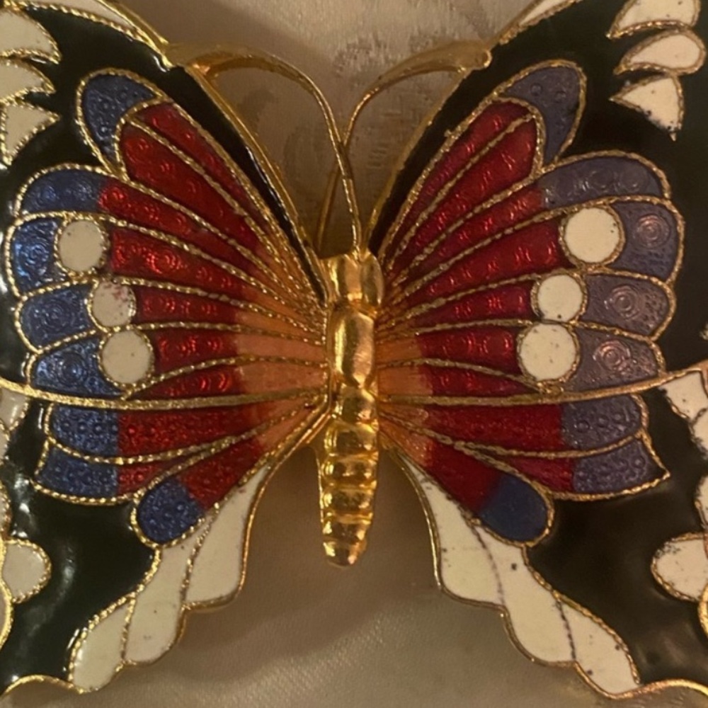 Cloisonné Butterfly Belt Buckle